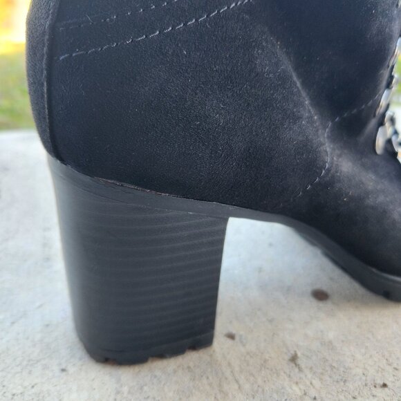 Kelly + Katie W9 Black Lace-Up Chunky Ankle Boots - Picture 4 of 6